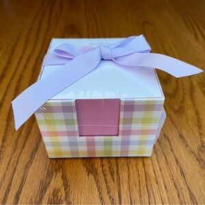 Laura Ashley Notepad/Bloc-notes Pastel Plaid Gift Box with Purple Ribbon